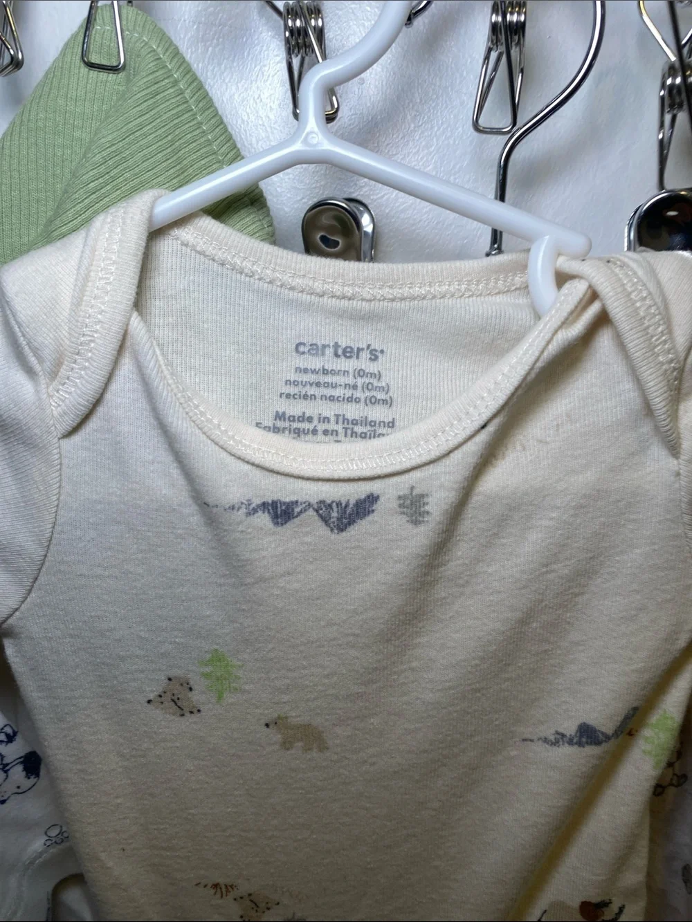 Gerber, Little one,Carter, White & Neutral Printed Baby One-Piece Footies Set